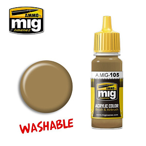 Acrylic paint WASHABLE DUST (RAL 8000) (Ammo Mig) (17ml) 
