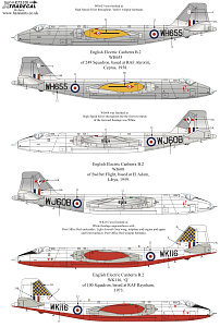 Decal 1/72  BAC/EE Canberra B.2 (6) (Xtradecal)