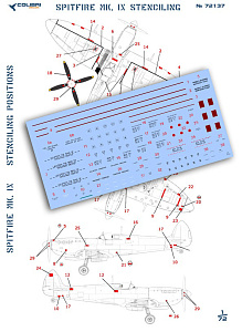 Decal 1/72 Spitfire Mk. IX Stenciling (Colibri Decals)