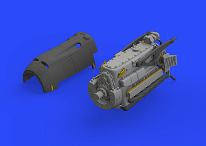 Additions (3D resin printing) 1/48 Messerschmitt Bf-109E engine (designed to be used with Eduard Kits)