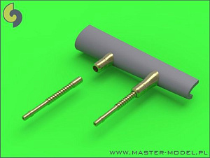 Aircraft guns (brass) 1/48 Hawker Hurricane Mk.IIC - Hispano Mk.I 20mm cannons (with flat recoil springs) (4 pcs)