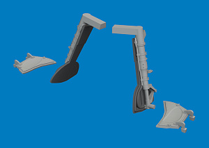 Aircraft detailing sets (resin) 1/72 Messerschmitt Bf-109K-4 undercarriage legs PRINT 1/72 (designed to be used with Eduard kits)