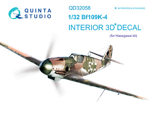 Bf 109K-4 3D-Printed & coloured Interior on decal paper (for Hasegawa kit)