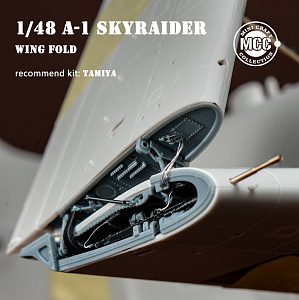 Additions (3D resin printing) 1/48   Douglas A-1H/A-1J Skyraider wing fold 3D-Printed with metal gun barrels (designed to be used with Tamiya kits)