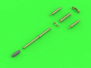 Aircraft detailing sets (brass) 1/32 Boeing/Hughes AH-64A Apache - M230 Chain Gun barrel (30mm), Pitot Tubes and tail antenna (resin, PE and turned parts) (designed to be used with Revell kits) 