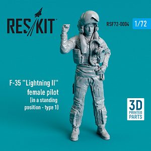 Additions (3D resin printing) 1/72 Lockheed-Martin F-35A Lightning II female pilot (in a standing position - type 1)  (ResKit)