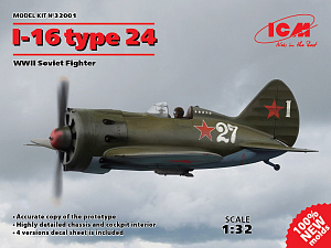Model kit 1/32 I-16 type 24, Soviet Fighter WWII (ICM)