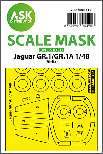 Paint mask 1/48 BAC/SEPECAT Jaguar GR.1/GR.1A wheels and canopy frame paint mask (outside only) (designed to be used with Airfix kits) (Art Scale)