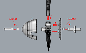 Additions 1/32 Cock and propeller blades for the Bf109G-10/K with a wider blade chord (later propeller type) for Hasegawa and Revell models in 1/32 scale (A.M.U.R.Reaver) 