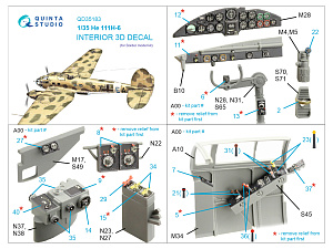 He 111H-6 3D-Printed & coloured Interior on decal paper (Border Model)