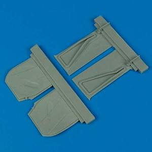 Additions (3D resin printing) 1/32 North-American P-51B Mustang undercarriage covers (designed to be used with Trumpeter kits) 