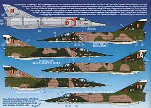 Decal 1/72 Belgian Air Force Dassault-Mirage 5 Stencilling & zappings (Daco Products)