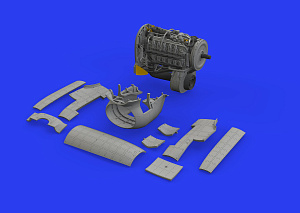 Additions (3D resin printing) 1/48 Hawker Tempest Mk.V engine (designed to be used with Eduard kits) 