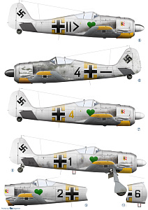 Decal 1/48 Fw-190 A4 Jg 54 (Colibri Decals)