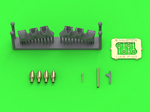 Aircraft detailing sets (resin) 1/48 urtiss P-40L/P-40N Warhawk early - 4 x Browning .50 blast tubes with adapter & gunsight & Pitot Tube (designed to be used with Eduard kits)