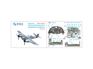 Bristol Beaufighter Mk.VI 3D-Printed & coloured Interior on decal paper (Tamiya) (small version)