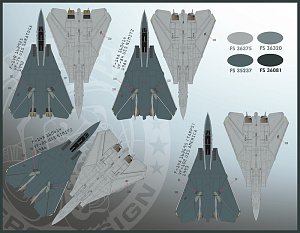 Decal 1/48  'Color & Markings of US Navy Grumman F-14 Tomcats Part IX'  (Furball Aero-Design)