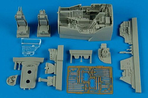 Additions (3D resin printing) 1/48 de Havilland Sea Vixen cockpit set (designed to be used with Airfix kits)