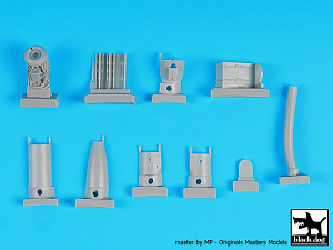 Additions (3D resin printing) 1/48 F.M.A. IA-58A Pucara BIG set (designed to be used with Kinetic Model kits)