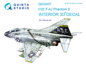 F-4J 3D-Printed & coloured Interior on decal paper (for Tamiya kit)