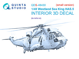 Westland Sea King HAS.5 3D-Printed & coloured Interior on decal paper (Airfix) (Small version)