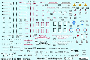 Decal 1/48 Bf 109F stencils (EDU)