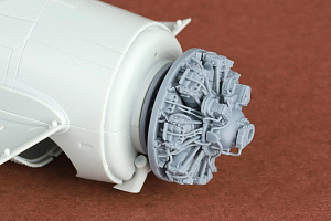 Additions (3D resin printing) 1/48 Grumman F4F-4 Wildcat engine set (designed to be used with Academy kits)