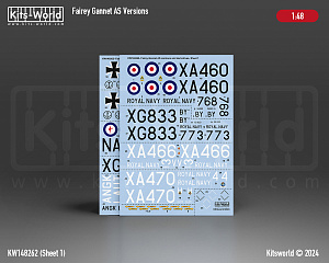 Decal 1/48 Fairey Gannet AS.1/AS.4/AS.6/T.5/COD.4 (Kits-World)