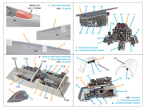 RF-4C Phantom II (late with DMAS) 3D-Printed & coloured Interior on decal paper (Hasegawa) (Small version) (with 3D-printed resin parts)