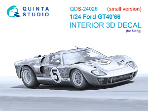 Ford GT40 Mark II '66 3D-Printed & coloured Interior on decal paper (Meng) (small version)