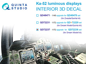 Ka-52 luminous displays upgrade for QD72236 set only (Dream Model)