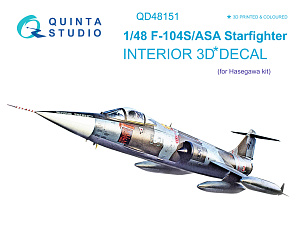 F-104S-ASA 3D-Printed & coloured Interior on decal paper (Hasegawa)