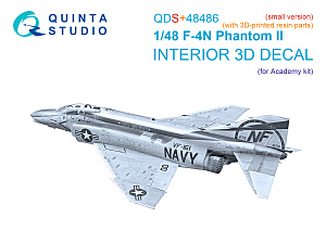 F-4N Phantom II 3D-Printed & coloured Interior on decal paper (Academy) (Small version) (with 3D-printed resin parts)