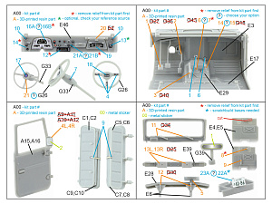 Toyota FJ43 Land Cruiser series 3D-Printed & coloured Interior on decal paper (AK Interactive) (with 3D-printed resin parts) 