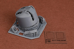 Additions (3D resin printing) 1/48 Boeing B-17G Flying Fortress chin turret (designed to be used with Hong Kong Models kits)