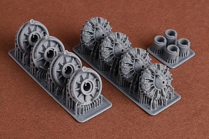 Additions (3D resin printing) 1/72 Boeing B-17G/Mk.III Flying Fortress engine set (designed to be used with Airfix kits) 3D-printed resin