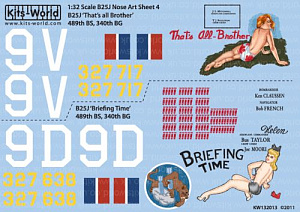 Decal 1/32 North-American B-25J Mitchell (Kits-World)