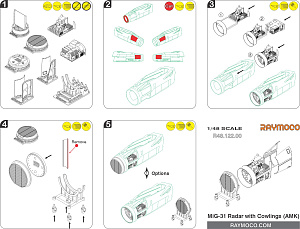 Additions (3D resin printing) 1/48 Collection of 4 sets for MiG-31 (AMK) (Raymoco)