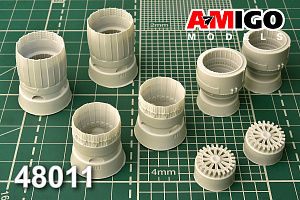 Additions (3D resin printing) 1/48 MiG-29 RD-33 engine nozzle (Amigo Models)