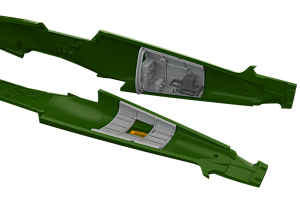 Additions (3D resin printing) 1/72 Messerschmitt Bf-109F radio compartment 3D-Printed (designed to be used with Eduard kits) 