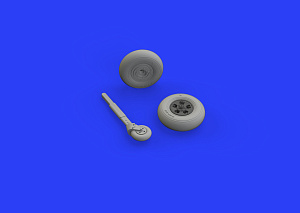 Additions (3D resin printing) 1/48 Supermarine Spitfire Mk.1 wheels with weighted tyre effect (designed to be used with Tamiya kits) 