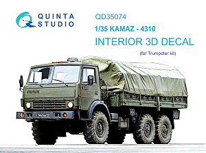 KAMAZ 4310 3D-Printed & coloured Interior on decal paper (Trumpeter)
