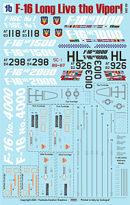 Decal 1/48 General-Dynamics F-16A/Lockheed-Martin F-16C ' Long Live the Viper'  (Two Bobs)