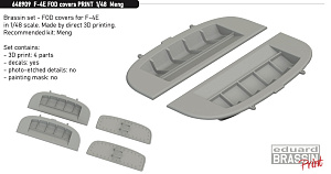 Additions (3D resin printing) 1/48 McDonnell F-4E Phantom FOD covers (3D-Printed) (designed to be used with Meng Model kits)