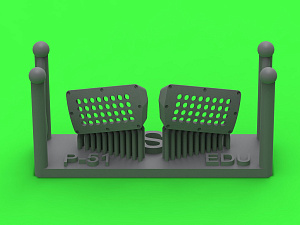 Aircraft detailing sets (resin) 1/48 P-51 Mustang - carburator air filter cover - standard holed type (Eduard)