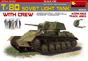 Model kit 1/35 Soviet T-80 Soviet Light Tank with Crew (MiniArt)