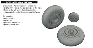 Additions (3D resin printing) 1/48 Henschel Hs-129B wheels 1/48 (designed to be used with Takom kits)