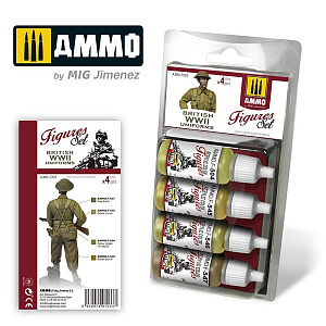 British WWII Uniforms Figures Set (Ammo Mig) (4x17ml) 
