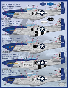 Decal 1/32 North-American P-51B/P-51D Meyer's Maulers Part I (Furball Aero-Design)