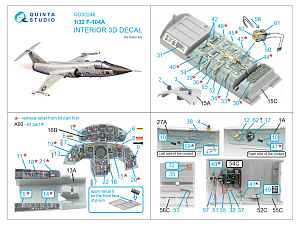 F-104A 3D-Printed & coloured Interior on decal paper (Italeri)